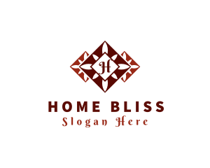 Floral Tile Home Decor logo design