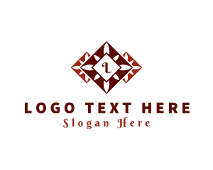 Fabric - Floral Tile Home Decor logo design