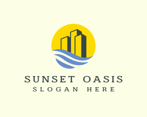 Sunset Harbor Buildings logo design