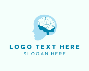 Human - Digital Human Brain logo design