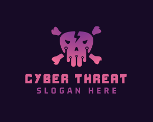 Malware - Circuit Skull Pirate logo design