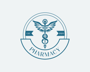 Pharmacy Medical Caduceus logo design