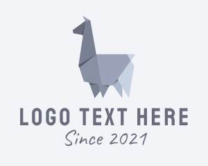 Llama - Alpaca Llama Origami logo design