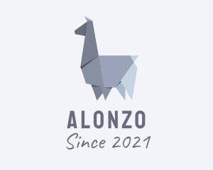 Alpaca Llama Origami  logo design