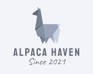Alpaca Llama Origami  logo design