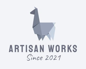 Craftsman - Alpaca Llama Origami logo design