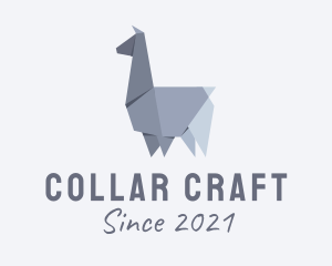 Alpaca Llama Origami  logo design