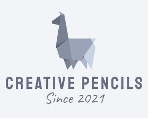 Alpaca Llama Origami  logo design