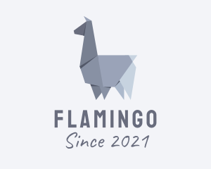 Wallpaper - Alpaca Llama Origami logo design