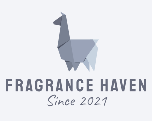 Alpaca Llama Origami  logo design