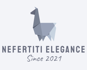 Alpaca Llama Origami  logo design