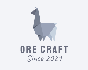 Alpaca Llama Origami  logo design