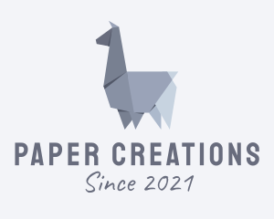 Papercraft - Alpaca Llama Origami logo design