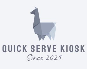 Alpaca Llama Origami  logo design