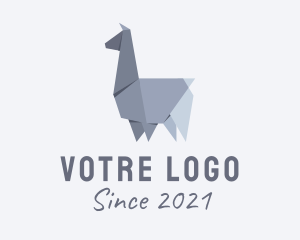 Alpaca Llama Origami  logo design