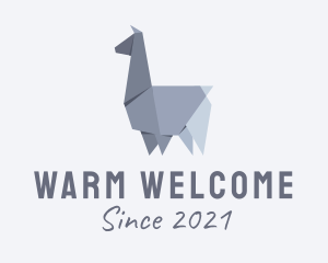 Alpaca Llama Origami  logo design