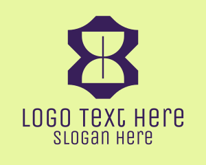 Timer - Violet Hourglass Number Eight logo design