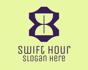 Hour - Violet Hourglass Number Eight logo design