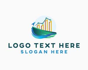 Freight - Graph Boat Statistics logo design