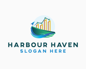 Harbour - Graph Boat Statistics logo design