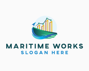 Graph Boat Statistics logo design