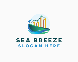 Graph Boat Statistics logo design