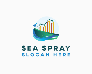 Graph Boat Statistics logo design