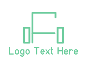 Furniture Store - Green Sofa Lines logo design