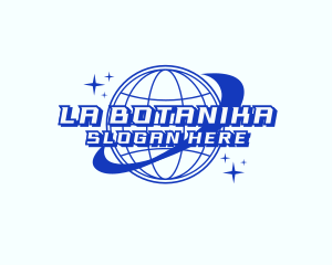 Retro Planet Orbit Y2K Logo