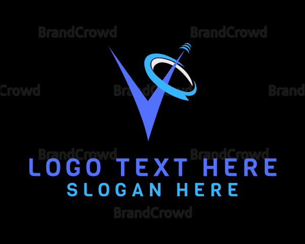 Futuristic Space Letter V Logo
