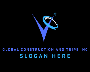 Digital - Futuristic Space Letter V logo design