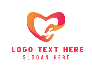 Caregiver - Heart Hands Charity logo design
