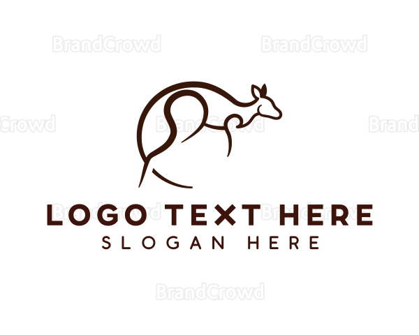 Kangaroo Joey Zoo Logo