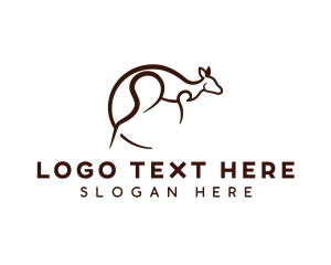 Geometric Lines - Kangaroo Joey Zoo logo design