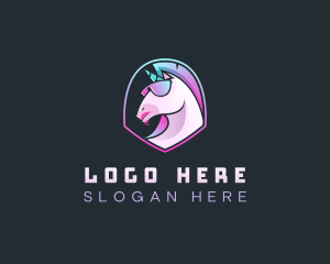 Videogame - Unicorn Glasses Gamer logo design