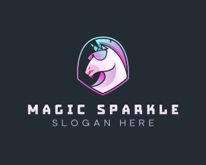 Unicorn Glasses Gamer logo design