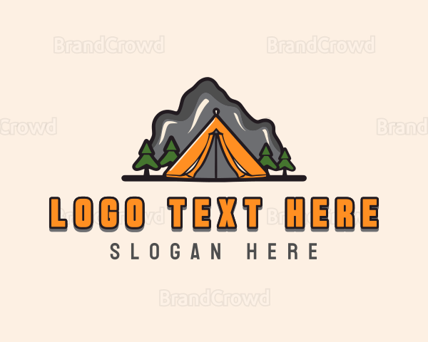 Mountain Camping Exploration Logo