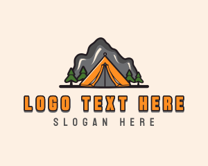 Forest - Mountain Camping Exploration logo design