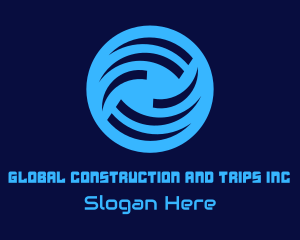 Weather Station - Generic Blue Wave Circle logo design