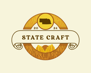 State - Nebraska State Map logo design