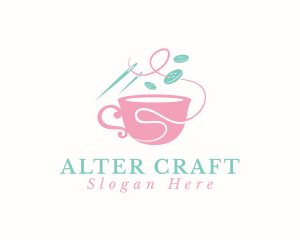 Sewing Cup Needle logo design