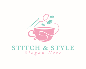 Sewing Cup Needle logo design