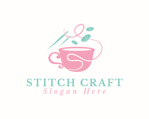 Sewing Cup Needle logo design