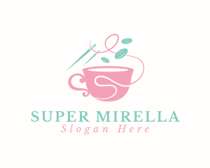 Coffee - Sewing Cup Needle logo design