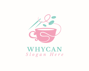Coffee - Sewing Cup Needle logo design