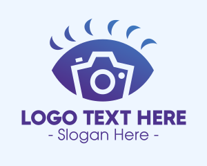Photographer - Blue Camera Eye logo design