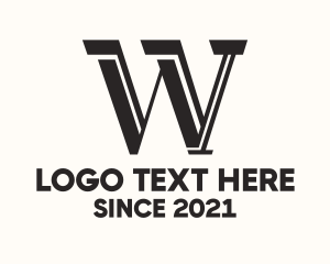 Lettering - Serif Letter W logo design