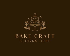 Floral Cake Wedding logo design