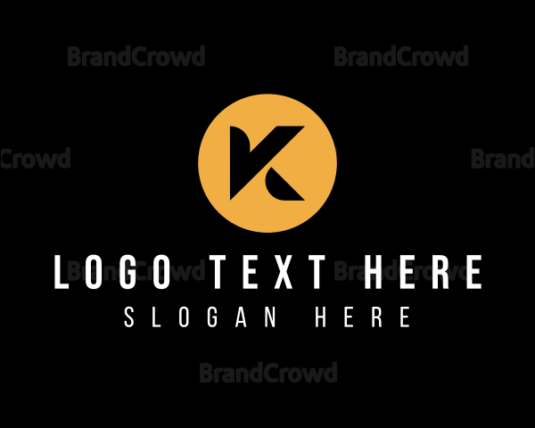 Circle Startup Corporate Letter K Logo