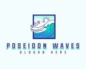 Tsunami Ocean Wave logo design